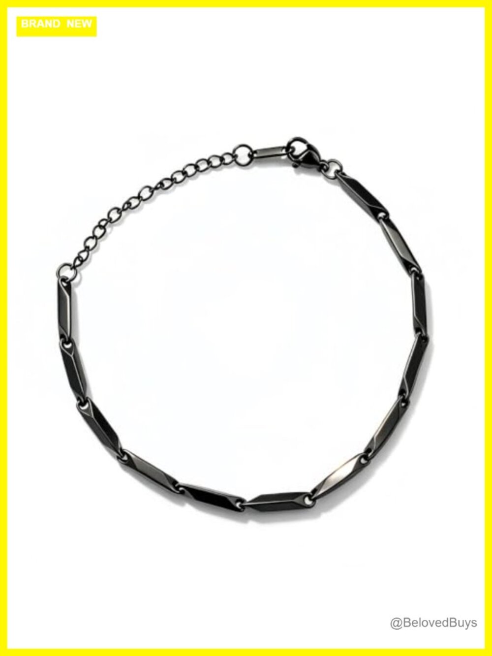 Stainless Steel Bamboo Link Bracelet Adjustable Lobster Clasp Gothic Minimalist
